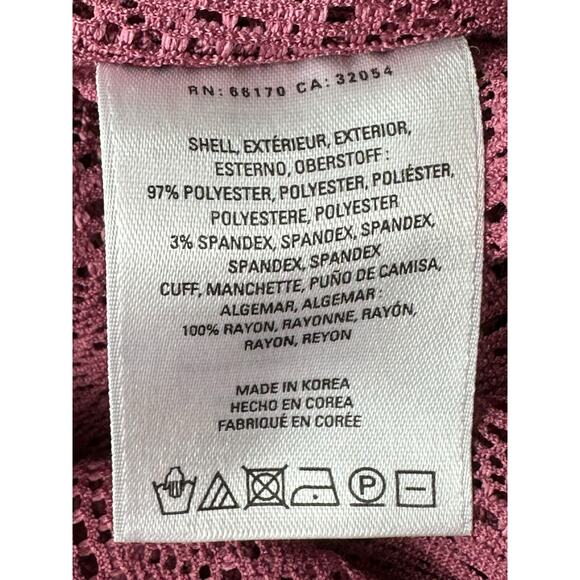 Akemi + Kin Anthropologie‎ Top Womens XS Small Bratton Lace Mauve Oversized Boho - Picture 7 of 8